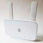 4G router with antennas installed.