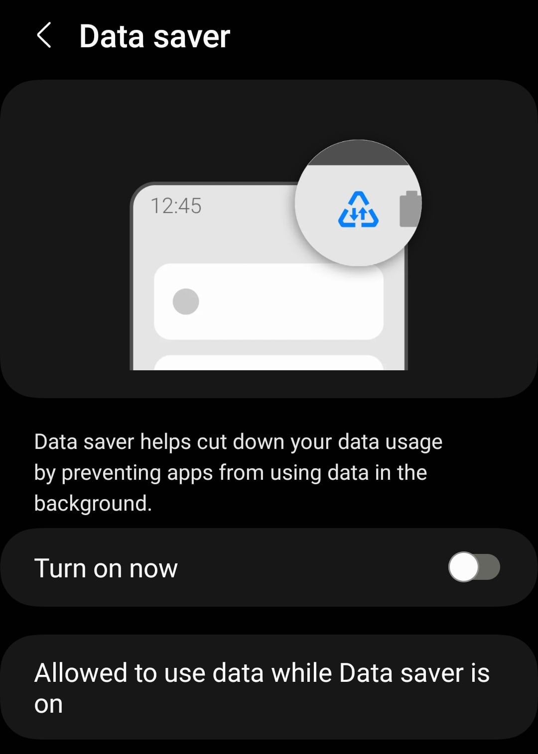 Data saver mode on Android.