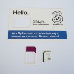Tre SIM cards.